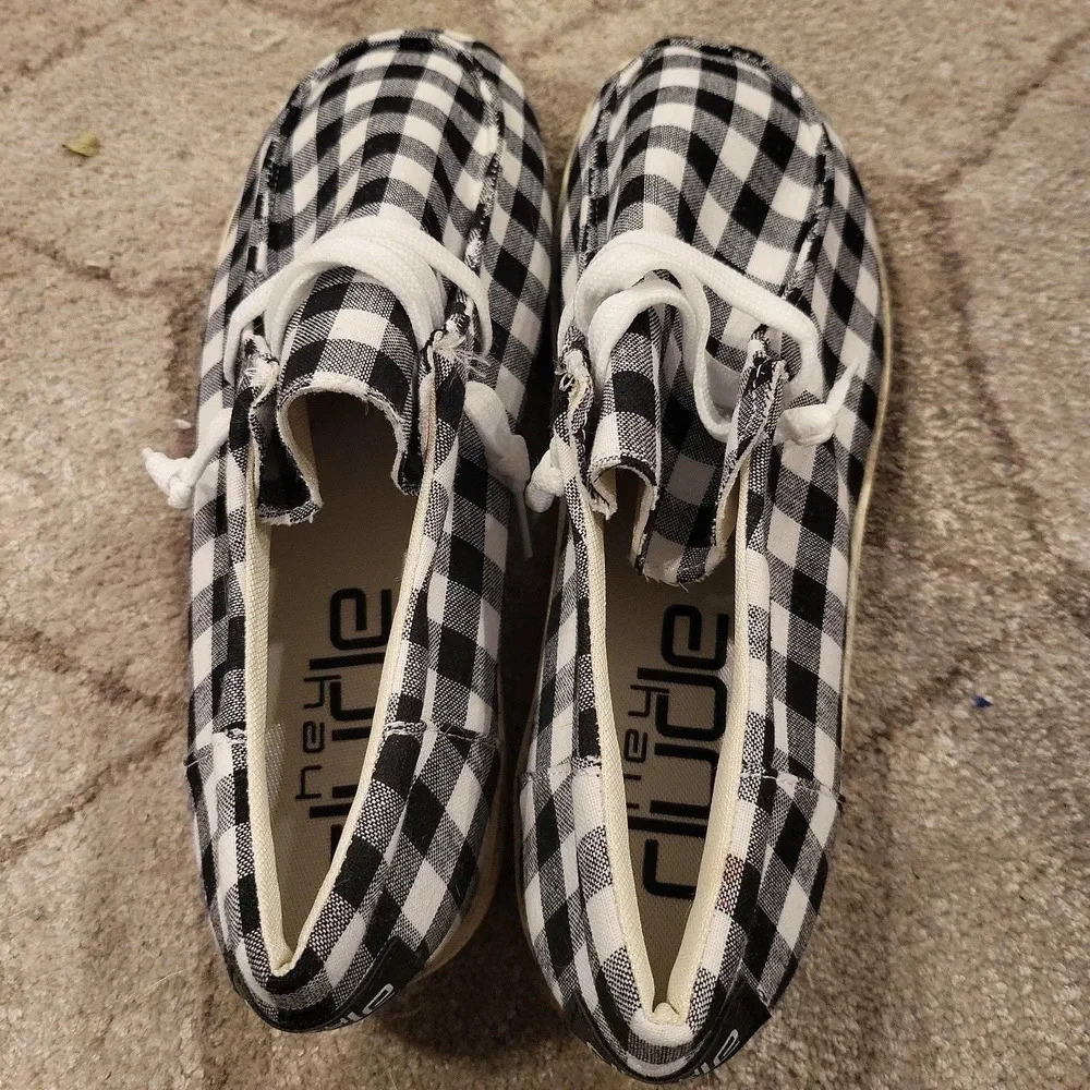 Hey Dude loafers size 41 black and white checkered